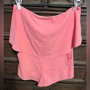 Women’s bubblegum pink strapless romper
